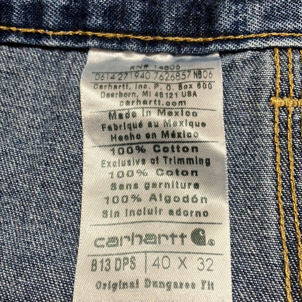 CARHARTT ORIGINAL DUNGAREE FIT 100% COTTON MENS 40x32 EXCELLENT CONDITION - Picture 4 of 6